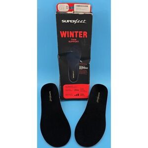 Superfeet Winter Thin Support Insoles Size D (7.5-9M, 8.5-10W) Ski Hike Boots